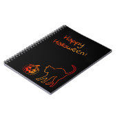 Carnet Curieux chat noir et Citrouille Motif Halloween (Côté gauche)