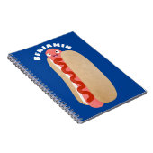 Carnet Curieux hot dog Weiner dessin animé (Côté Droit)