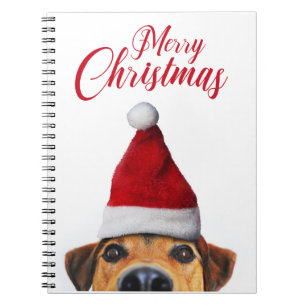 Carnet Curieux mignon chien drôle avec chapeau de Père No