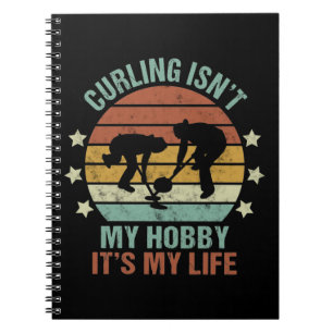 Carnet Curling Drôle Dit Ice Sports Rétro Vintage