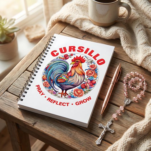 Carnet Cursillo Coq aux Roses Priez Réfléchissez Grandiss