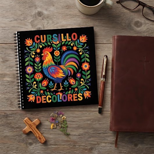 Carnet Cursillo DeColores Coq d'art populaire espagnol
