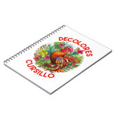 Carnet Cursillo DeColores Coq Monstera Fleurs (Côté gauche)