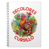 Carnet Cursillo DeColores Coq Monstera Fleurs (Devant)