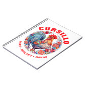 Carnet Cursillo Rooster with Roses Pray Reflect Grow (Côté gauche)