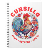 Carnet Cursillo Rooster with Roses Pray Reflect Grow (Devant)
