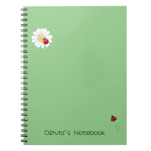 Carnet Curte Ladybug Flower gradient Nom personnalisé (Devant)