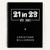 Carnet Custom 21st Birthday Cadeau 21 en 23 Est 2002 (Devant)