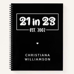 Carnet Custom 21st Birthday Cadeau 21 en 23 Est 2002
