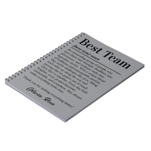 Carnet Custom Best Team Appreciation Employee Thank You (Côté gauche)