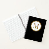 Carnet Custom Black & Gold Center Seal Monogram (Intérieur)
