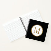 Carnet Custom Black & Gold Center Seal Monogram (Intérieur)