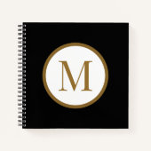 Carnet Custom Black & Gold Center Seal Monogram (Devant)