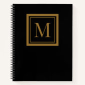 Carnet Custom Black & Gold Framed Monogram (Devant)