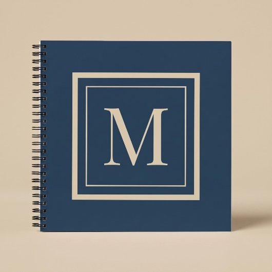 Carnet Custom Blue & Vanilla Framed Monogram