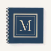 Carnet Custom Blue & Vanilla Framed Monogram (Devant)