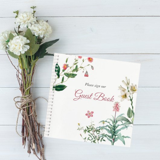 Carnet Custom Botanical Wedding Guest Book