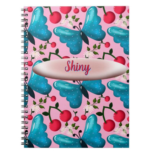 Carnet Custom butterfly floral pattern gift  (Devant)