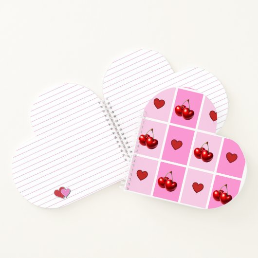 Carnet Custom Cherry Heart Checkerboard Pattern (Intérieur)