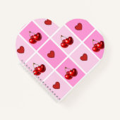 Carnet Custom Cherry Heart Checkerboard Pattern (Devant)