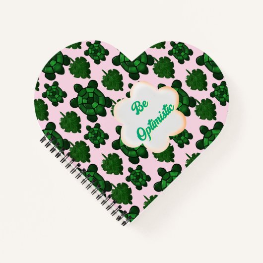 Carnet Custom Cute Turtle Leaves Seamless Pattern,  (Devant)