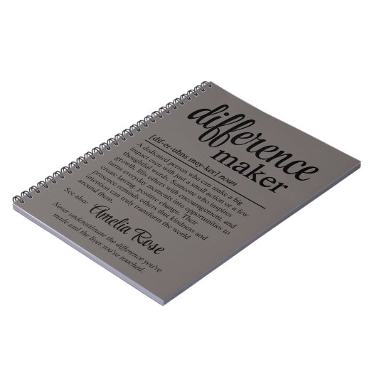 Carnet Custom Difference Maker Definition Thank You (Côté gauche)