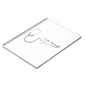 Carnet Custom Doctor Name Stethoscope Heartbeat Design (Côté gauche)