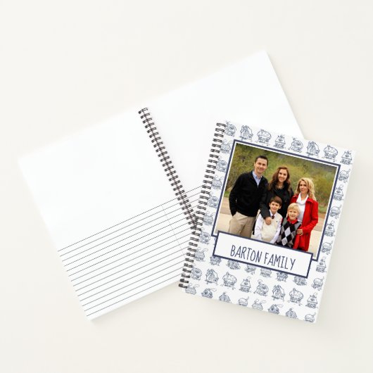 Carnet Custom Family Photo House Illustration Pattern (Intérieur)