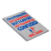Carnet Custom Female Principal funny Superhero red blue (Côté Droit)