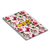 Carnet Custom floral butterfly pattern  (Côté Droit)