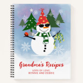 Carnet Custom Fun Snowman Moderne Noël Famille Recette (Devant)