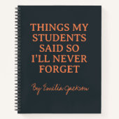 Carnet Custom Funny Teacher Quote Notebook for Her (Devant)