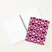 Carnet Custom Heart Checkerboard Pattern Bordeaux Pink -  (Intérieur)