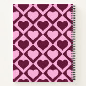 Carnet Custom Heart Checkerboard Pattern Bordeaux Pink -  (Dos)