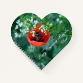 Carnet Custom Heart Notebook: Original Red Poppy Macro (Devant)