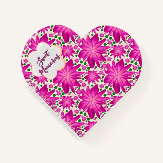 Carnet Custom Hot Pink Floral Seamless Pattern  (Devant)