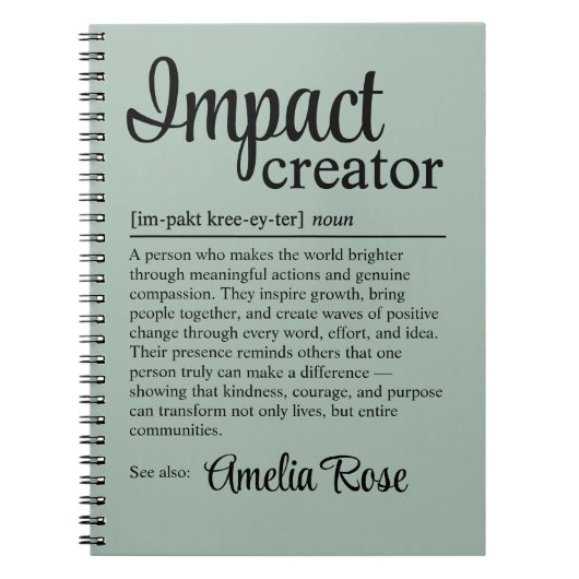 Carnet Custom Impact Creator Definition Appreciation (Devant)