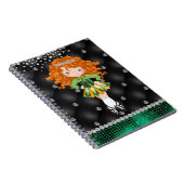 Carnet Custom Irish Dance Redhead Girl Green, Noir (Côté Droit)