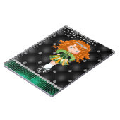 Carnet Custom Irish Dance Redhead Girl Green, Noir (Côté gauche)