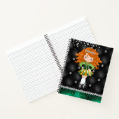 Carnet Custom Irish Dance Redhead Girl Green, Noir (Intérieur)
