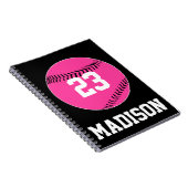 Carnet Custom Jersey Nombre Pink Sofball Player Sports (Côté Droit)