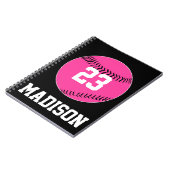 Carnet Custom Jersey Nombre Pink Sofball Player Sports (Côté gauche)