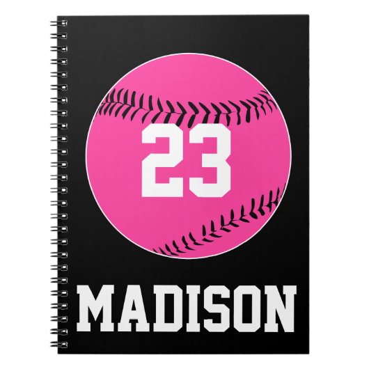 Carnet Custom Jersey Nombre Pink Sofball Player Sports (Devant)