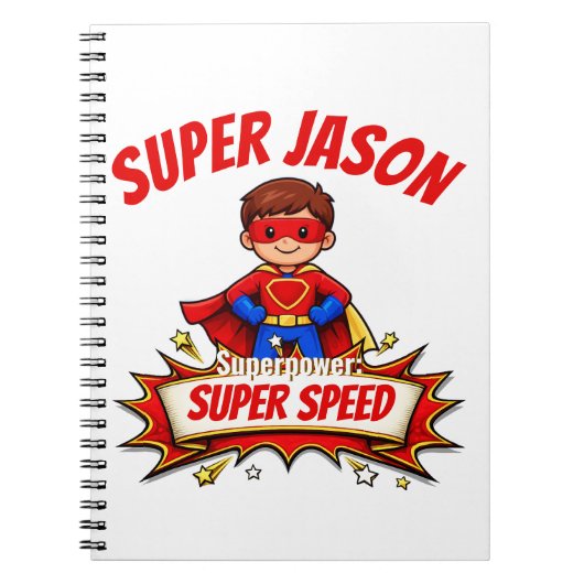 Carnet Custom Kids Superhero Name & Superpower (Devant)