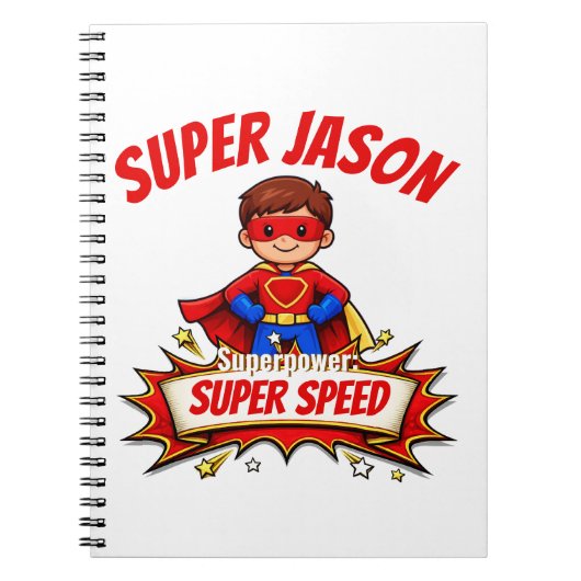 Carnet Custom Kids Superhero Name & Superpower (Devant)