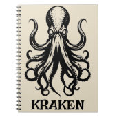 Carnet Custom Kraken Octopus Squid Name Personalized (Devant)