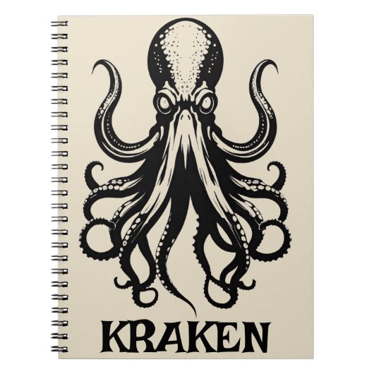 Carnet Custom Kraken Octopus Squid Name Personalized (Devant)