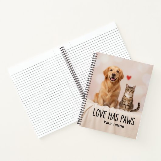 Carnet Custom Love Has Paws Canvas (Intérieur)