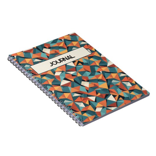 Carnet Custom Mid-Century Geometric Teal & Orange Pattern (Côté Droit)