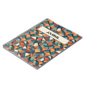 Carnet Custom Mid-Century Geometric Teal & Orange Pattern (Côté gauche)
